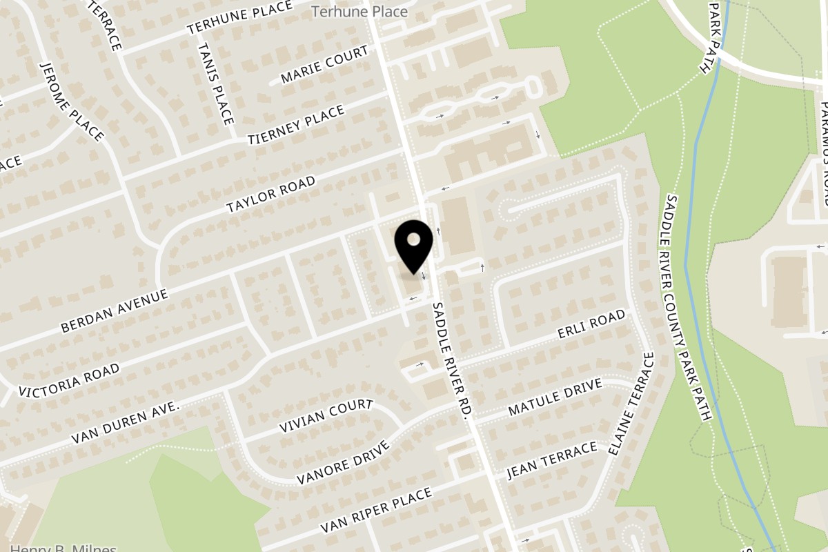 Map showing the location of Soup Maison & Latin Kitchen on 11-08 Saddle River Road in Fair Lawn